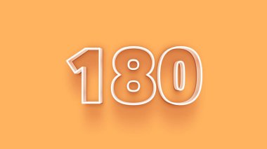 Sarı arkaplandaki 3d 180 sayısının gösterimi