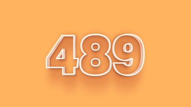 Sarı arkaplandaki 3d 489 sayısının resmi