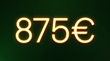 Koyu arkaplanda 875 avroluk altın ışık simgesi