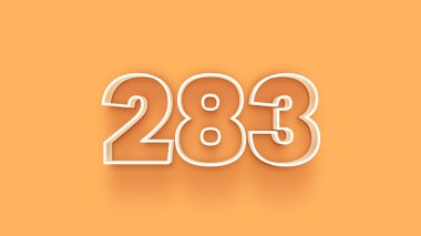 Sarı arkaplandaki 3d 283 sayısının resmi
