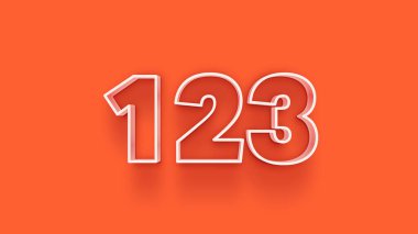 Turuncu arkaplandaki 3d 123 sayısının resmi