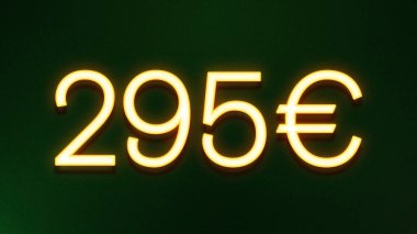 Koyu arkaplanda 295 avroluk altın ışık simgesi