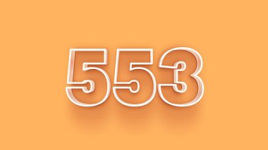 Sarı arkaplandaki 3d 553 sayısının gösterimi