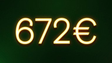 Koyu arkaplanda 672 avroluk altın ışık simgesi