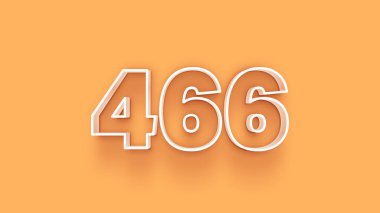 Sarı arkaplandaki 3d 466 sayısının gösterimi