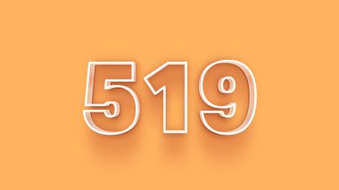 Sarı arkaplanda 3d 519 numarasının resmi