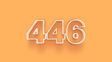 Sarı arkaplandaki 3d 446 sayısının gösterimi