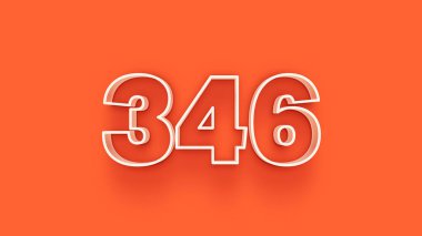 Turuncu arkaplandaki 3d 346 sayısının resmi