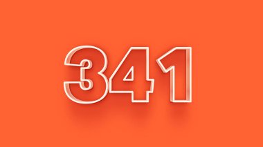 Turuncu arkaplandaki 3d 341 sayısının resmi