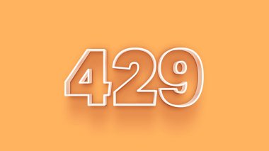 Sarı arkaplandaki 3d 429 sayısının gösterimi