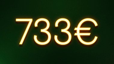 Koyu arkaplanda 733 avroluk altın ışık simgesi