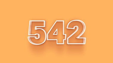 Sarı arkaplandaki 3d 542 sayısının gösterimi