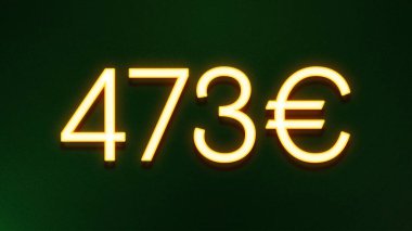 Koyu arkaplanda 473 avroluk altın ışık simgesi fiyat simgesi
