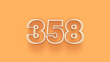 Sarı arkaplandaki 3d 358 sayısının resmi