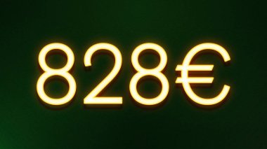 Koyu arkaplanda 828 avroluk altın ışık simgesi