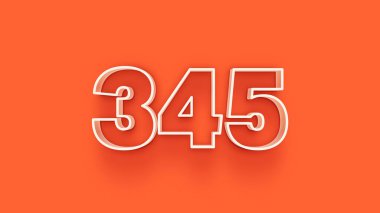 Turuncu arkaplandaki 3D 345 sayısının resmi
