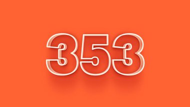 Turuncu arkaplandaki 3d 353 sayısının resmi