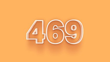 Sarı arkaplandaki 3d 469 sayısının gösterimi