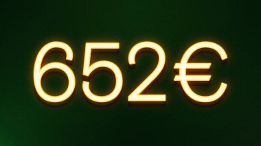 Koyu arkaplanda 652 avroluk altın ışık simgesi