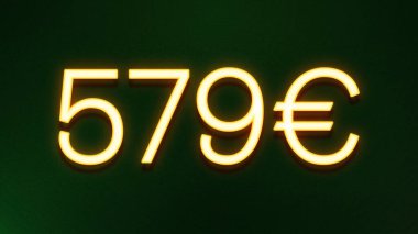 Koyu arkaplanda 579 avroluk altın ışık simgesi