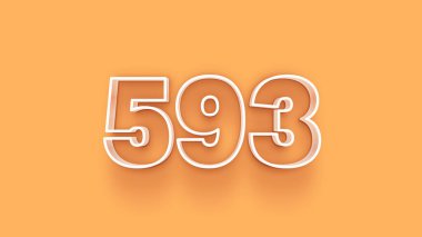 Sarı arkaplandaki 3d 593 sayısının gösterimi