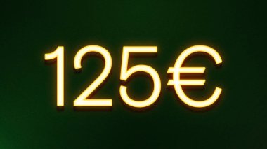 Koyu arkaplanda 125 avroluk altın ışık simgesi