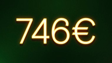 Koyu arkaplanda 746 avroluk altın ışık simgesi