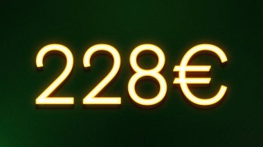 Koyu arkaplanda 228 avroluk altın ışık simgesi