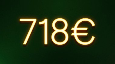 Koyu arkaplanda 718 avroluk altın ışık simgesi