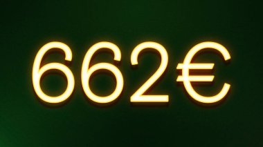 Koyu arkaplanda 662 avroluk altın ışık simgesi