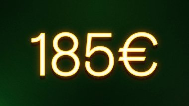 Koyu arkaplanda 185 avroluk altın ışık simgesi