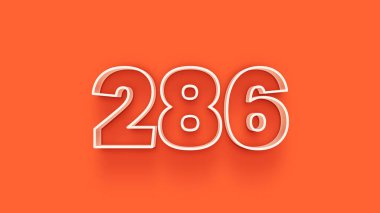 Turuncu arkaplandaki 3d 286 sayısının resmi