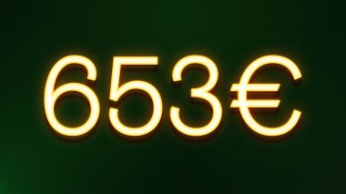 Koyu arkaplanda 653 avroluk altın ışık simgesi