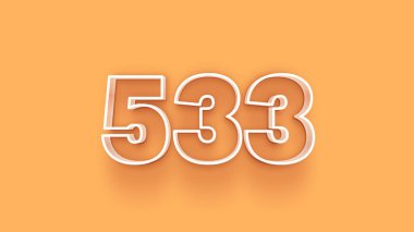 Sarı arkaplandaki 3d 533 sayısının gösterimi