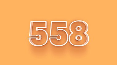 Sarı arkaplandaki 3d 558 sayısının gösterimi