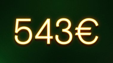 Koyu arkaplanda 543 avroluk altın ışık simgesi