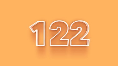 Sarı arkaplandaki 3d 122 sayısının gösterimi