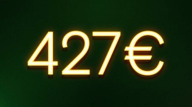 Koyu arkaplanda 427 avroluk altın ışık simgesi