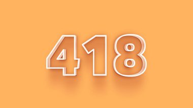 Sarı arkaplandaki 3d 418 sayısının resmi