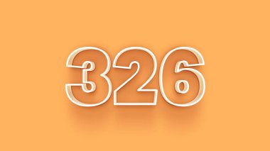 Sarı arkaplandaki 3d 326 sayısının gösterimi