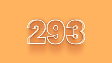 Sarı arkaplandaki 3d 293 sayısının gösterimi