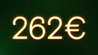 Koyu arkaplanda 262 avroluk altın ışık simgesi