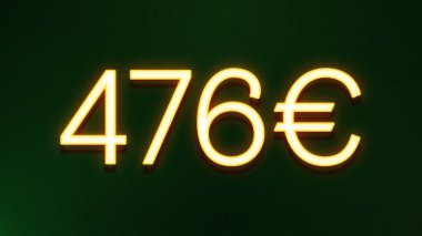 Koyu arkaplanda 476 avroluk altın ışık simgesi
