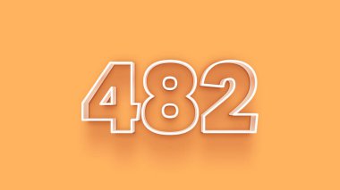 Sarı arkaplandaki 3d 482 sayısının gösterimi