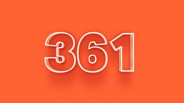 Turuncu arkaplandaki 3d 361 sayısının resmi