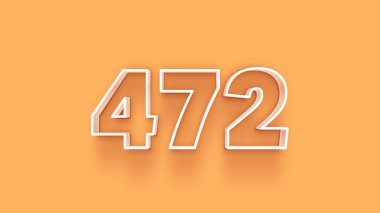 Sarı arkaplandaki 3d 472 sayısının resmi
