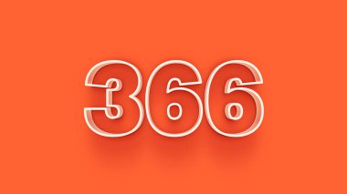 Turuncu arkaplandaki 3D 366 sayısının resmi