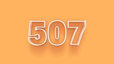 Sarı arkaplandaki 3d 507 sayısının gösterimi