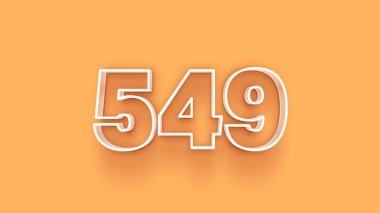Sarı arkaplandaki 3d 549 sayısının gösterimi