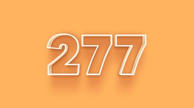 Sarı arkaplandaki 3d 277 sayısının gösterimi